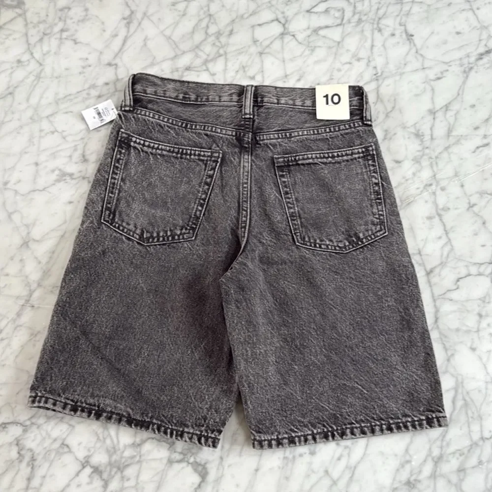 NWT Gap Teen 90s Loose Jean shorts gray washed distressed size 10